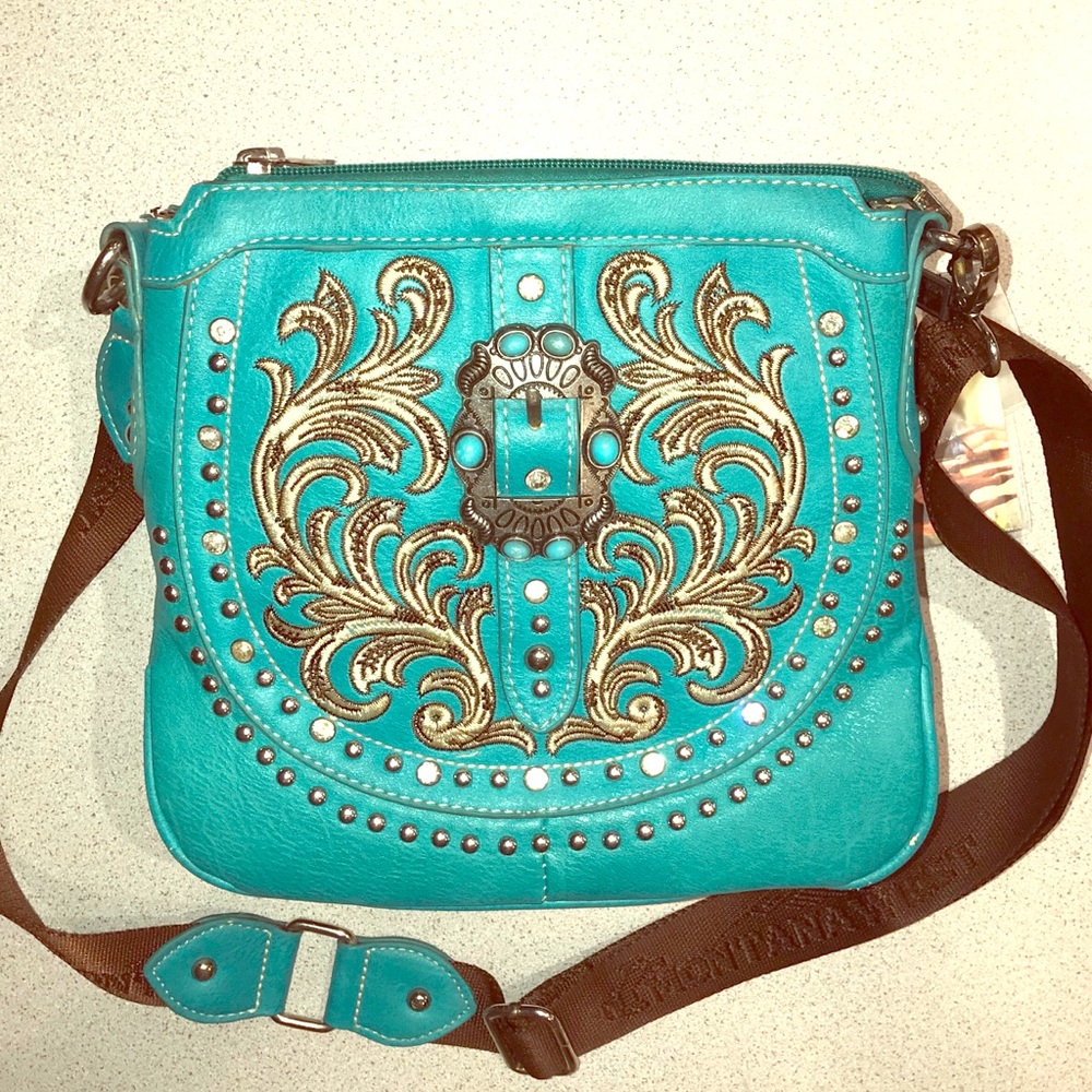 Montana West Concho Collection Crossbody Bag